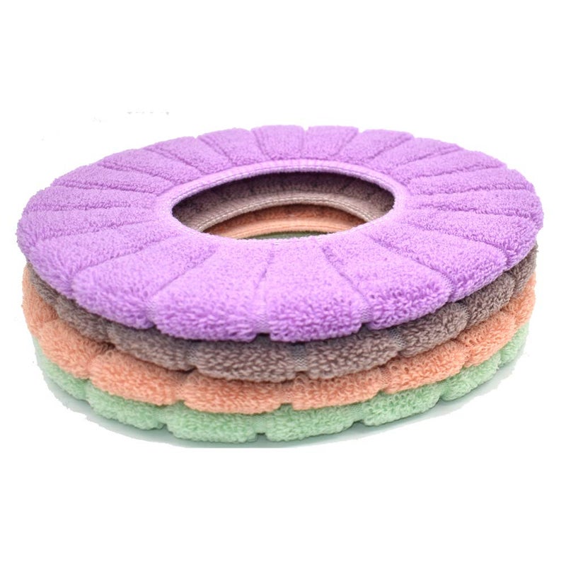 Renashed 4 Pcs Soft Toilet Seat Cover Pad Thicker Washable Cloth Different Colors - Image 5